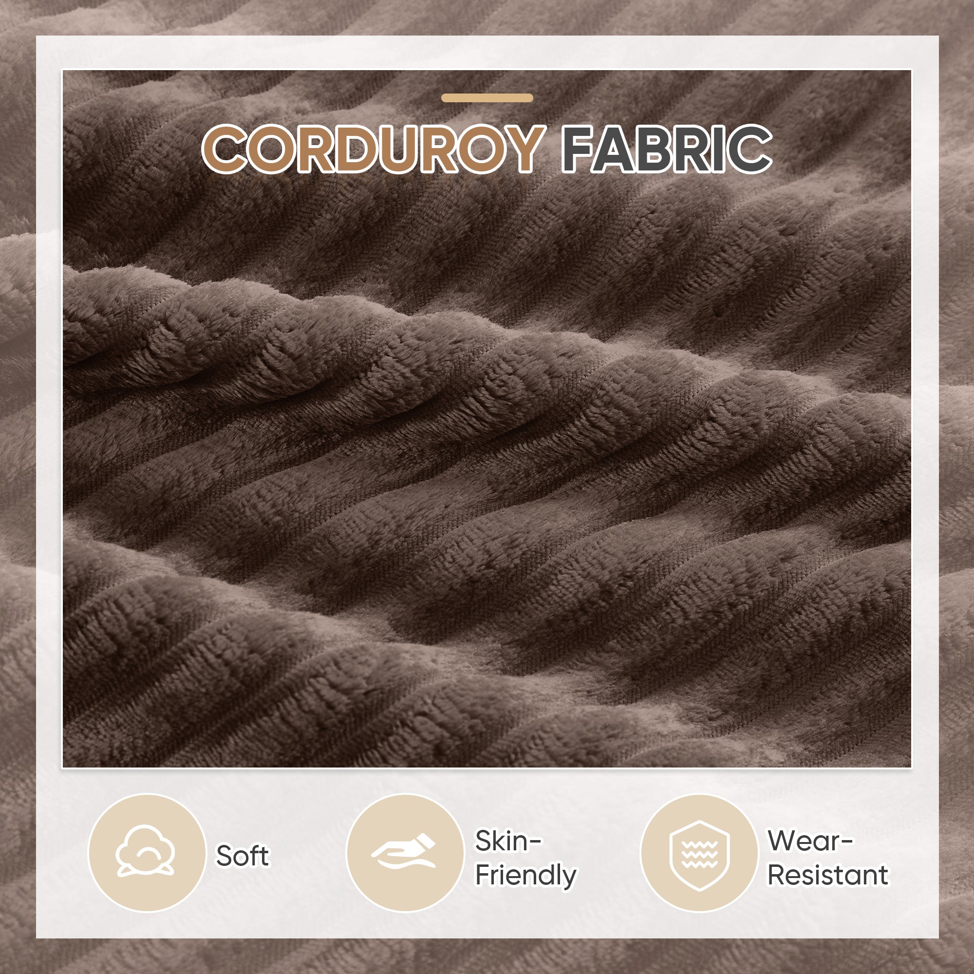 FFH Accent Chair with Storage Ottoman & Side Table, Cozy Lounge Chair with USB, Modern Single Sofa Armchair for Living Room, Brown Corduroy