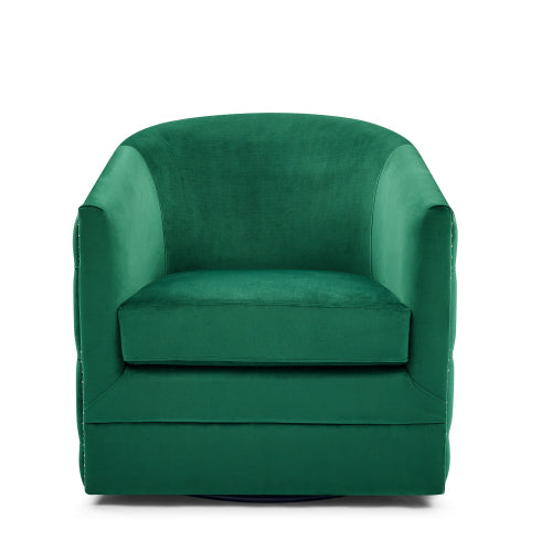 FFH 31.5"W Velvet Swivel Accent Chair-Green