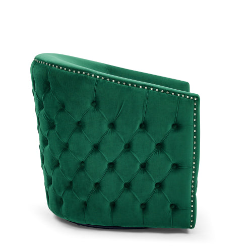 FFH 31.5"W Velvet Swivel Accent Chair-Green