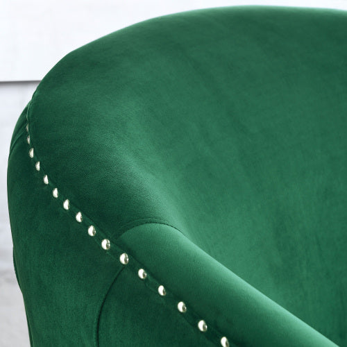 FFH 31.5"W Velvet Swivel Accent Chair-Green