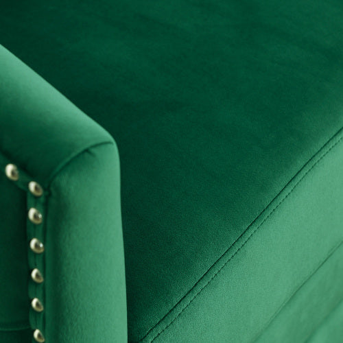 FFH 31.5"W Velvet Swivel Accent Chair-Green