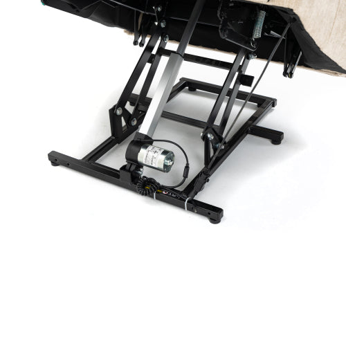 FFH 23" Seat Width and High Back Large Size Beige Chenille Power Lift Recliner Chair with 8-Point Vibration Massage and Lumbar Heating