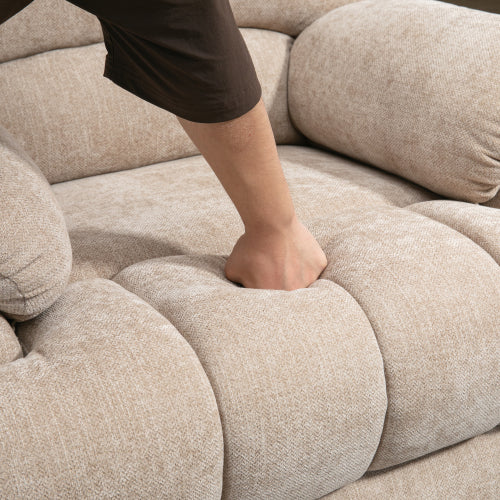 FFH 23" Seat Width and High Back Large Size Beige Chenille Power Lift Recliner Chair with 8-Point Vibration Massage and Lumbar Heating