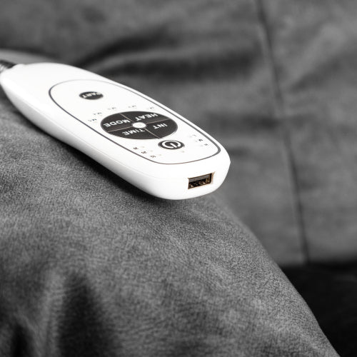 FFH 39.4" Wide Oversize Big Man Modern Velvet Power Lift Assist Recliner With Heating and Massage