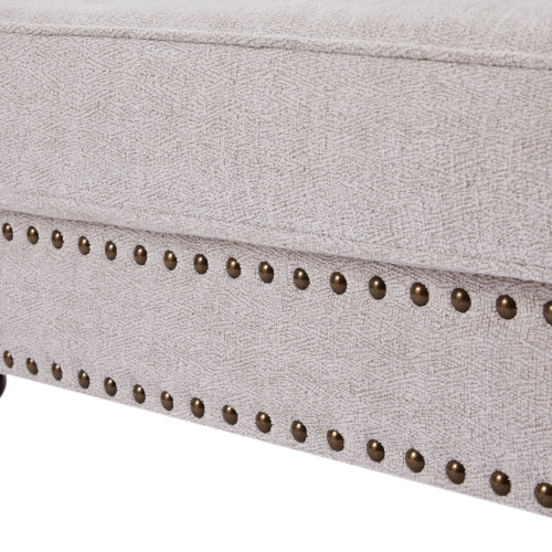 FFH Mid-Century Upholstered Sofa Couch, 3 Seater Sofa with Nailhead, 82" Chenille Living Room Sofa, Lake Green