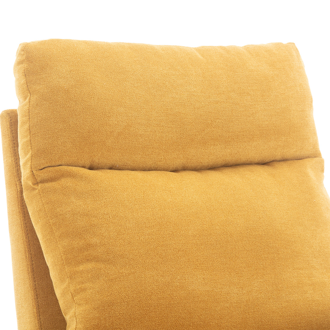 FFH Swivel Glider for Nursery, Comfy Swivel Rocking Glider Chair with Comfortable Headrest and Lumbar Pillow, Yellow Velvet