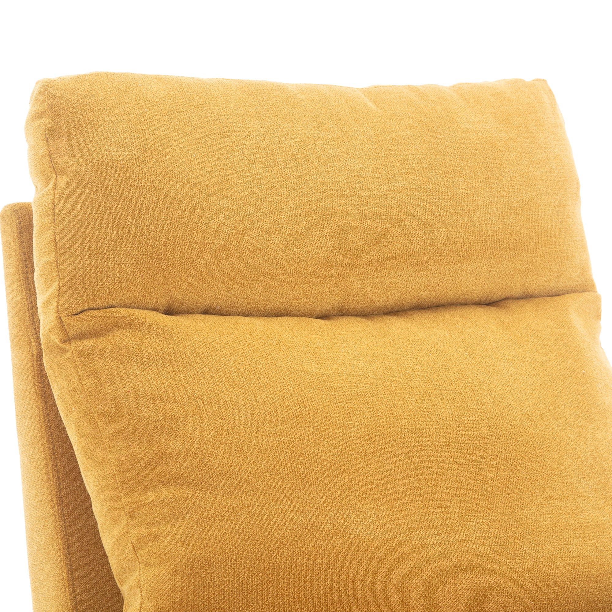 FFH Swivel Glider for Nursery, Comfy Swivel Rocking Glider Chair with Comfortable Headrest and Lumbar Pillow, Yellow Velvet