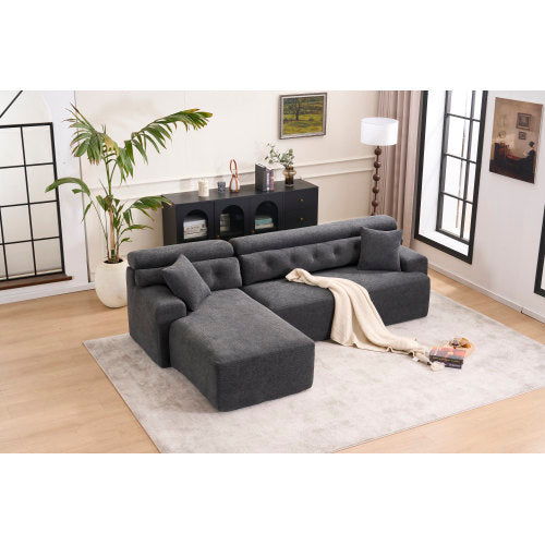 104.7" Cloud Sectional Sofa Couch with L-Shape Chaise,Modern Cloud Sleeper Sofa with Deep Seat,Modular Sectional Sofa Couches for Living Room,Apartment,Office,No Assembly Required