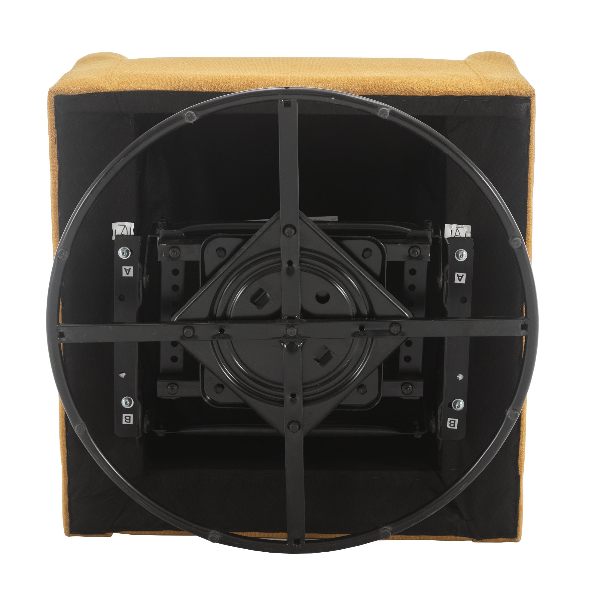 FFH Swivel Glider for Nursery, Comfy Swivel Rocking Glider Chair with Comfortable Headrest and Lumbar Pillow, Yellow Velvet