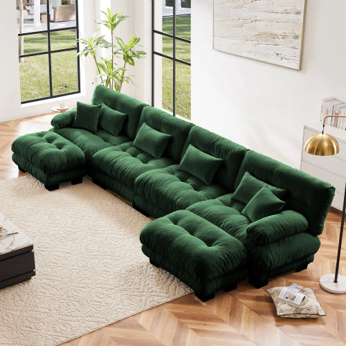 FFH Modern Modular Sectional Sofa,94.4" Oversized Loveseat Couch,Chenille Cloud Couches for Living Room,Tufted 2 Seater Cloud Sofas with Deep Seat