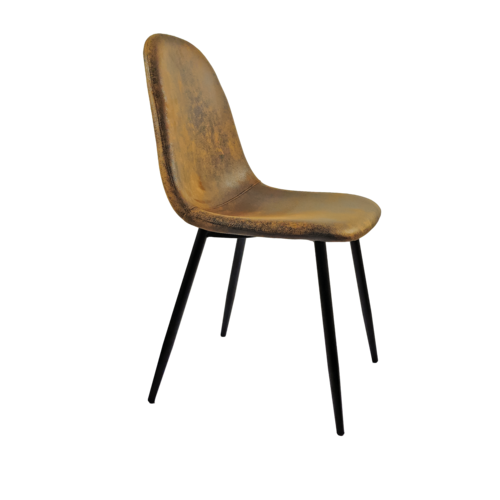 FFH MDF Wood Colour Dining Table and Modern Dining Chairs Set of 4, Mid Century Wooden Kitchen Table Set, Metal Base & Legs, Dining Room Table and Suede Chairs