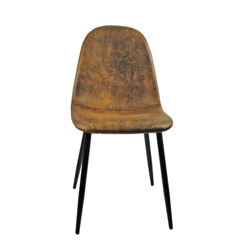 FFH MDF Wood Colour Dining Table and Modern Dining Chairs Set of 4, Mid Century Wooden Kitchen Table Set, Metal Base & Legs, Dining Room Table and Suede Chairs