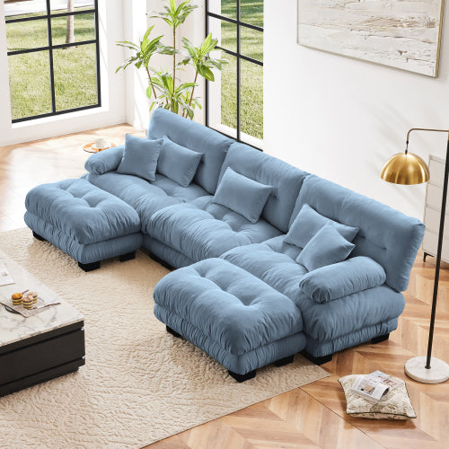 FFH Modern Modular Sectional Sofa,94.4" Oversized Loveseat Couch,Chenille Cloud Couches for Living Room,Tufted 2 Seater Cloud Sofas with Deep Seat