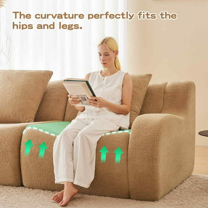 FFH 82.7" Boneless Loveseat, Teddy Sofa Sectional for Living Room, Modular Cloud Couch with Deep Seat, Streamlined Design (Camel, 2 Seater)