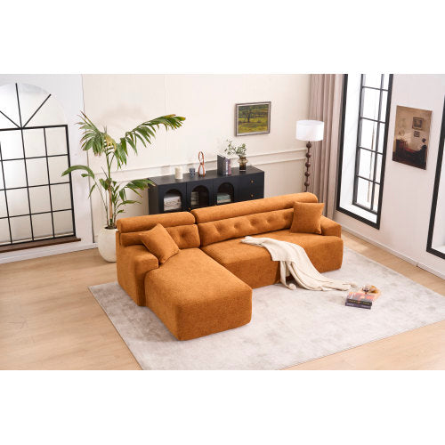 104.7&quot; Cloud Sectional Sofa Couch with L-Shape Chaise,Modern Cloud Sleeper Sofa with Deep Seat,Modular Sectional Sofa Couches for Living Room,Apartment,Office,No Assembly Required
