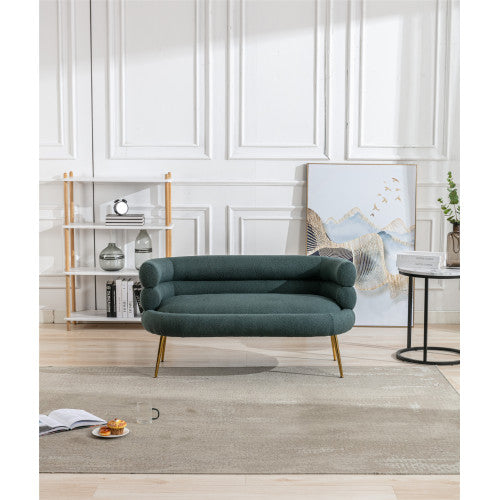 FFH Accent Sofa, Chaise Lounge Sofa, Emerald