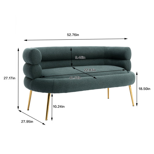 FFH Accent Sofa, Chaise Lounge Sofa, Emerald