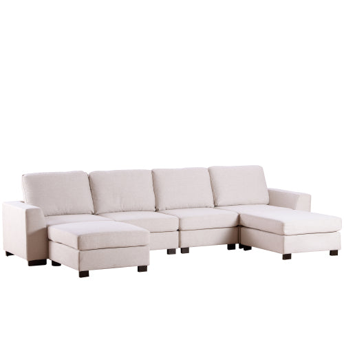 FFH U_STYLE 3 Pieces U shaped Sofa with Removable Ottomans