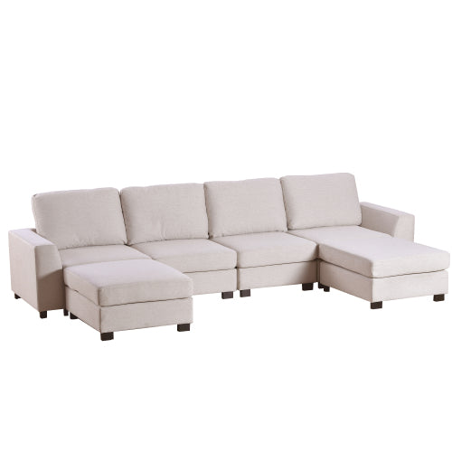 FFH U_STYLE 3 Pieces U shaped Sofa with Removable Ottomans