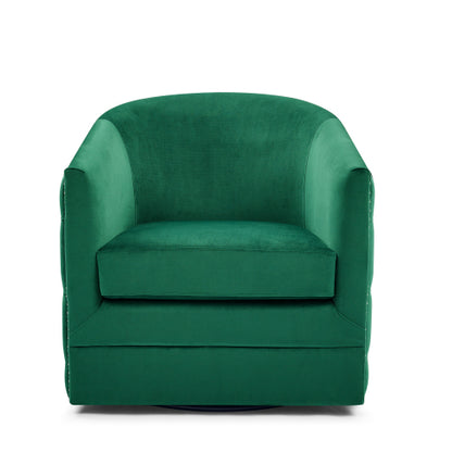 FFH 31.5&quot;W Velvet Swivel Accent Chair-Green