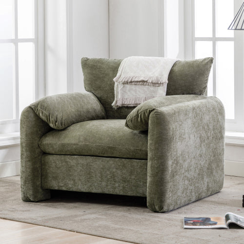 FFH Modern Style Chenille Oversized Armchair Accent Chair Single Sofa Lounge Chair 38.6&