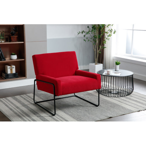 FFH Accent Chair - Modern Industrial Slant Armchair with Metal Frame - Premium High Density Soft Single chair for Living Room Bedroom