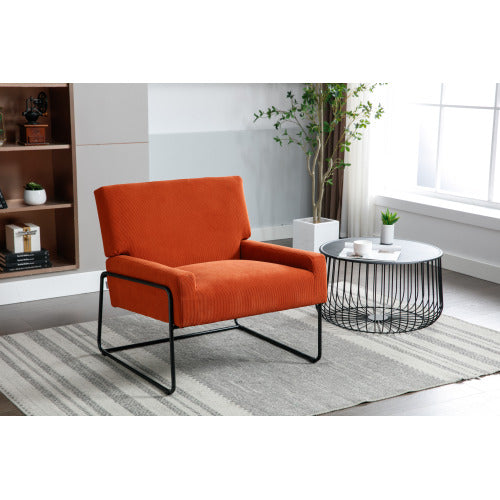 FFH Accent Chair - Modern Industrial Slant Armchair with Metal Frame - Premium High Density Soft Single chair for Living Room Bedroom