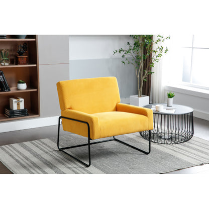 FFH Accent Chair - Modern Industrial Slant Armchair with Metal Frame - Premium High Density Soft Single chair for Living Room Bedroom