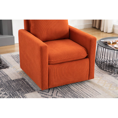 FFH Swivel Barrel Chair, Comfy Round Accent Sofa Chair for Living Room, 360 Degree Swivel Barrel Club Chair, Leisure Arm Chair for Nursery, Hotel, Bedroom, Office, Lounge