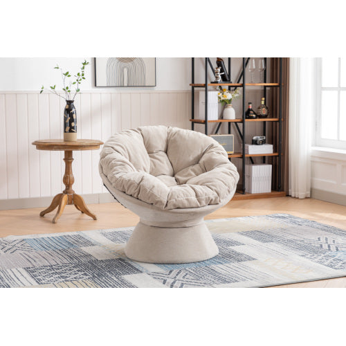 FFH Oversized Swivel Accent Chair, 360 Swivel Barrel Chair, Papasan Chair for Living Room Bedroom