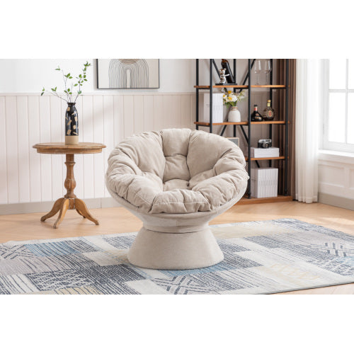 FFH Oversized Swivel Accent Chair, 360 Swivel Barrel Chair, Papasan Chair for Living Room Bedroom