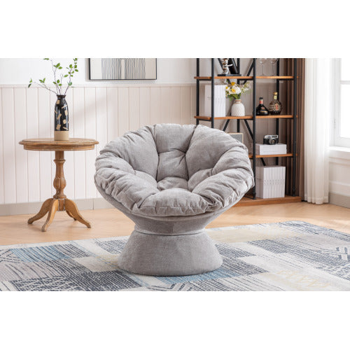 FFH Oversized Swivel Accent Chair, 360 Swivel Barrel Chair, Papasan Chair for Living Room Bedroom