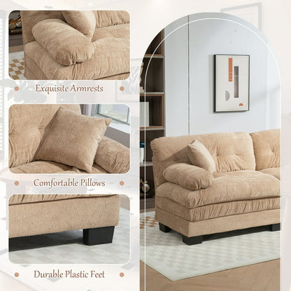FFH 2-seat Sectional Sofa Modular Deep Seat Sofa Couch,84&quot; Modern Loveseat Sofa for Living Room,Chenille Recliner,Spring Cushions,Solid Wood Frame,Easy Assembly for Small Spaces