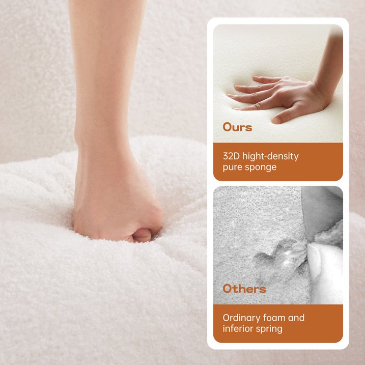 FFH 106" Cloud Sectional Couch, Modern Modular Sofa with L-Shape Chaise, Teddy Sofa for Living Room, No Assembly Required (White, Right Chaise)