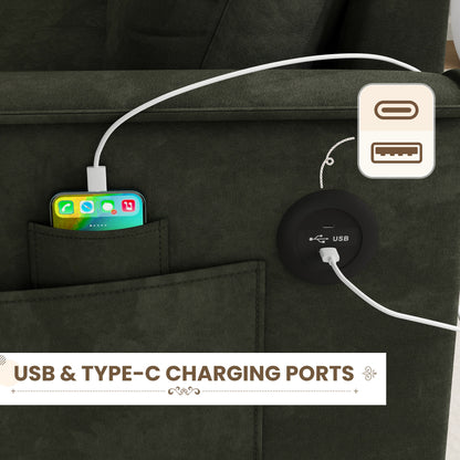 FFH Convertible Sofa Bed, Sectional Sleeper Sofa with Storage Chaise, L-Shaped Couch for Living Room, Green Chenille