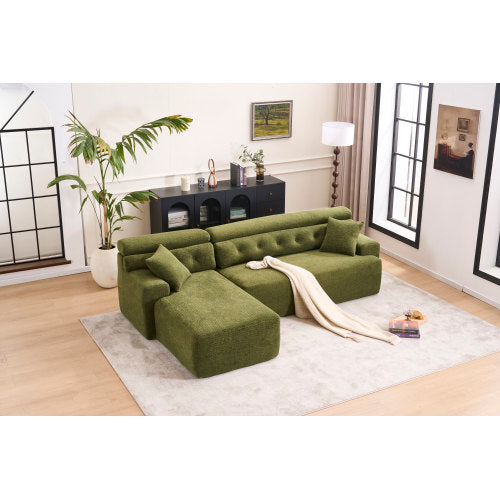 104.7&quot; Cloud Sectional Sofa Couch with L-Shape Chaise,Modern Cloud Sleeper Sofa with Deep Seat,Modular Sectional Sofa Couches for Living Room,Apartment,Office,No Assembly Required