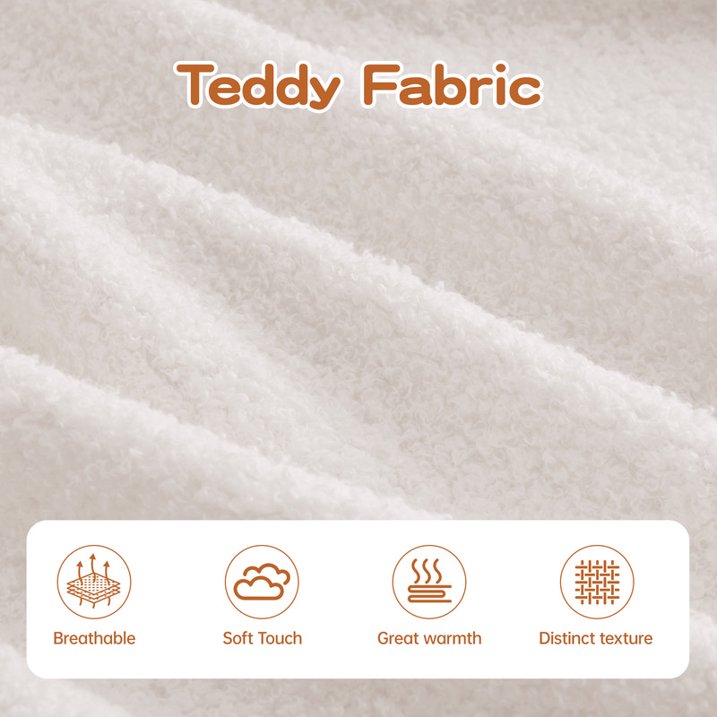 FFH 106" Cloud Sectional Couch, Modern Modular Sofa with L-Shape Chaise, Teddy Sofa for Living Room, No Assembly Required (White, Right Chaise)