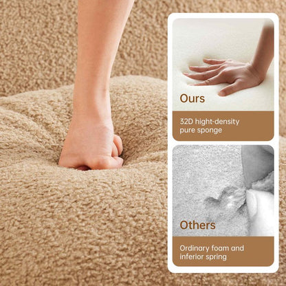 FFH 82.7" Boneless Loveseat, Teddy Sofa Sectional for Living Room, Modular Cloud Couch with Deep Seat, Streamlined Design (Camel, 2 Seater)