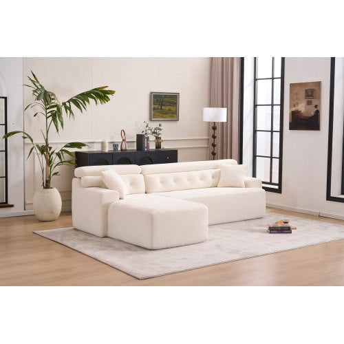 104.7&quot; Cloud Sectional Sofa Couch with L-Shape Chaise,Modern Cloud Sleeper Sofa with Deep Seat,Modular Sectional Sofa Couches for Living Room,Apartment,Office,No Assembly Required